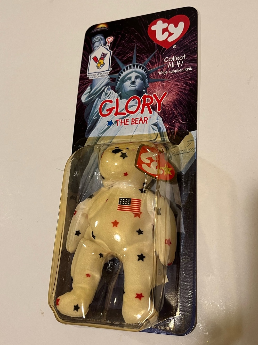 NWT TY “GLORY” THE BEAR TEENIE BEANIE BABY.